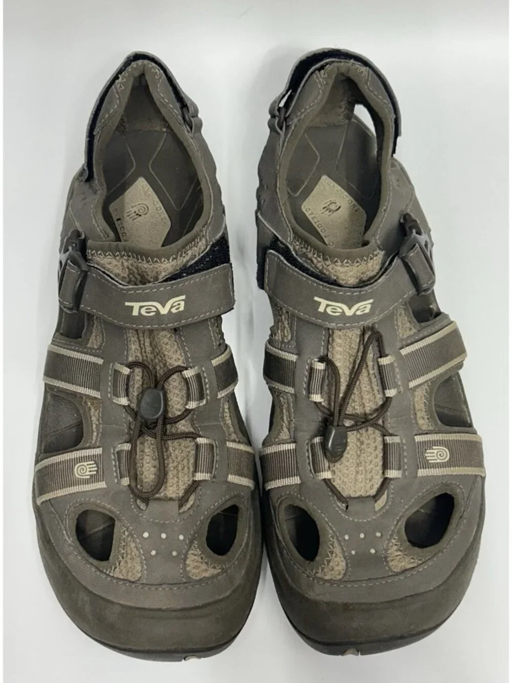TEVA OMNIUM 2 Men’s Sandals Sz 13 Leather Water Shoes Hiking Outdoor Closed Toe